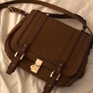 Brown crossbody saddle bag